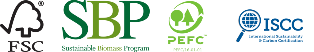Logo Biomass - SBP, FSC, PEFC, ISCC